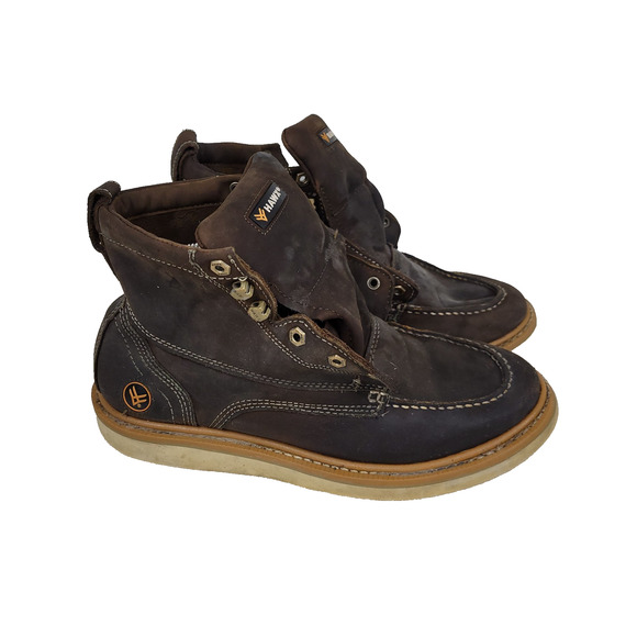Hawx Boots Mens Sz 11D Brown Wedge Workwear Gorpcore Work Hiking Leather Hiker - Picture 1 of 16